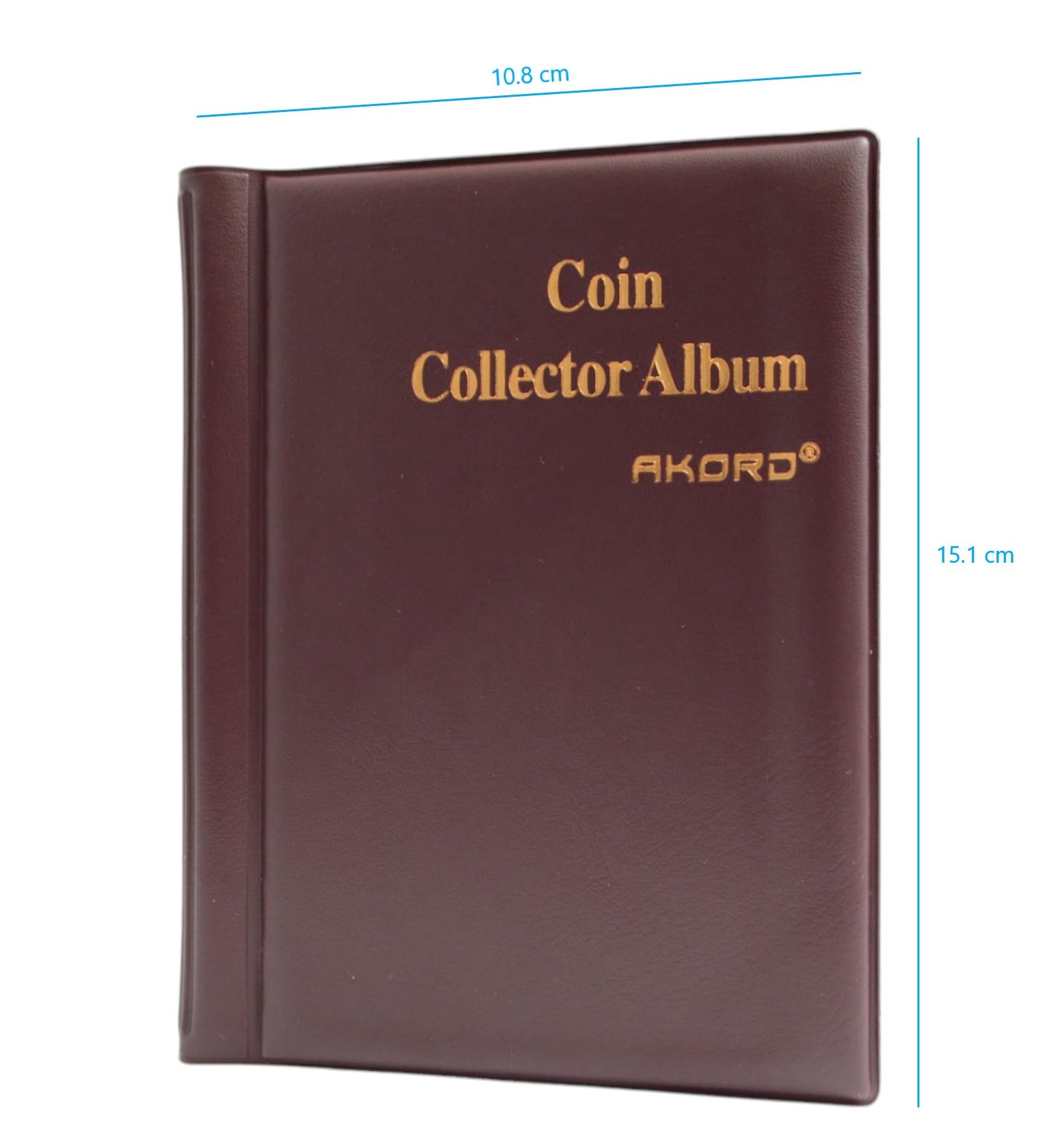 AKORD Coin Collectors Collecting Album 120 Coin Holders, Dark Brown, 5.94 x 4.25 x 0.39 inches - Image 3