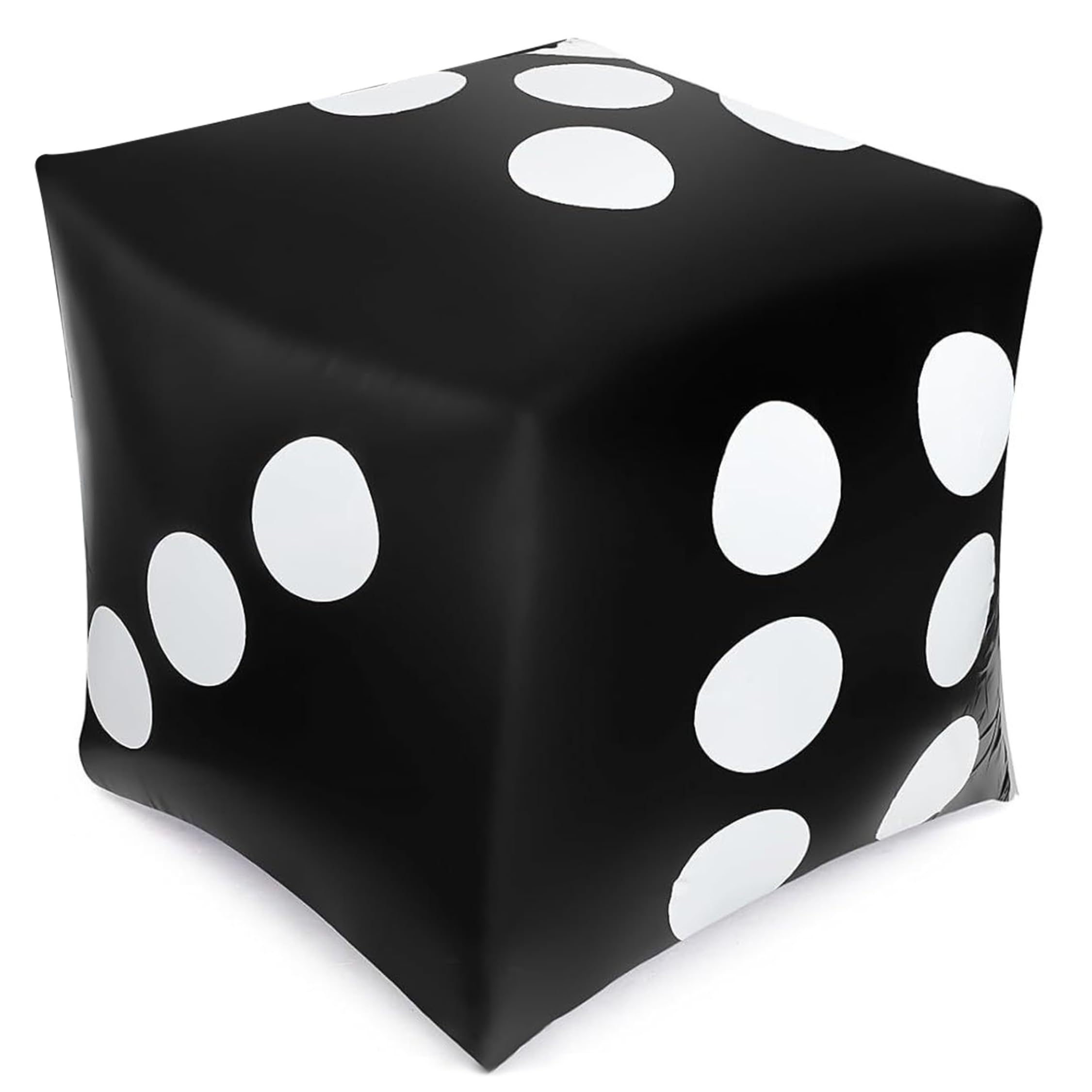 Dadi gonfiabili giganti da 40 pollici, dadi Jumbo da giardino a prova di perdite in PVC per giochi da tavolo per feste in piscina per prato all'aperto al coperto, neri - Gonfiabili