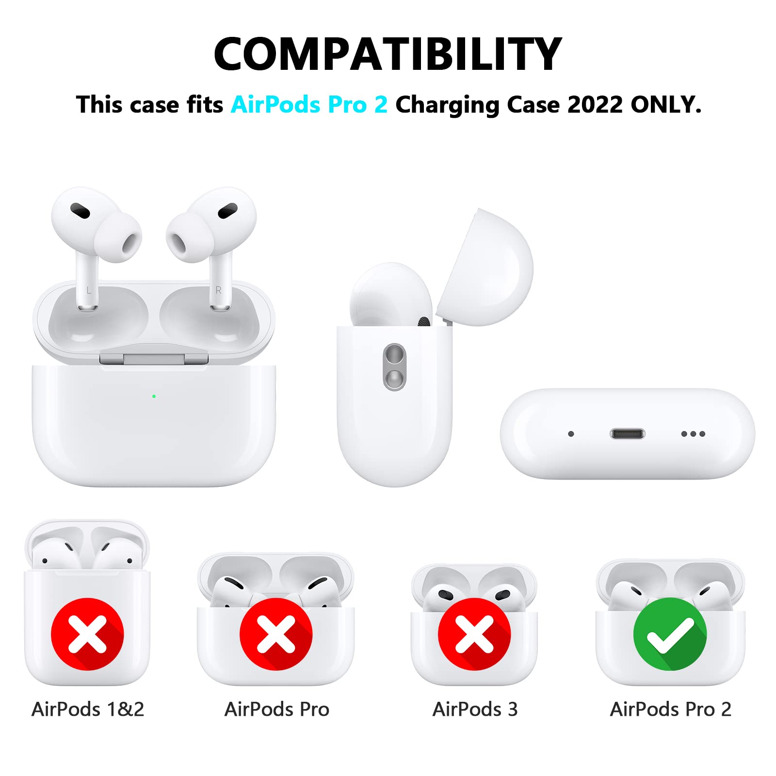 AIIEKZ Cute Kawaii AirPods Pro 2 Case Cover, Lovely Flower Bear