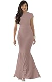 Womens 2025 Long Cap Sleeve Elegant Formal Sexy Evening Cocktail Maxi Dress