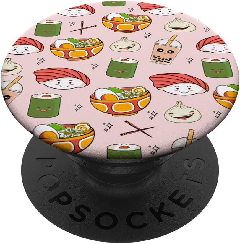 Ramen Bowl Sushi Boba Noodle Kawaii Japanese Food Cute PopSockets MagSafe PopGrip for iPhone