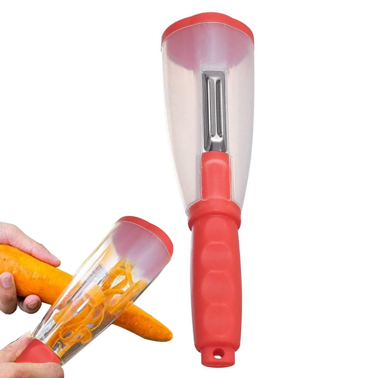 Pelapatate Con Contenitore - Sbucciatore Multifunzionale In Acciaio Inox, Lama Affilata, Impugnatura Ergonomica, 20 Cm