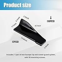 Vista 2 de 2 piezas de protectores de labio de parachoques trasero DIY para decoración exterior de coche, piezas de cuerpo anticolisión y molduras para divisor