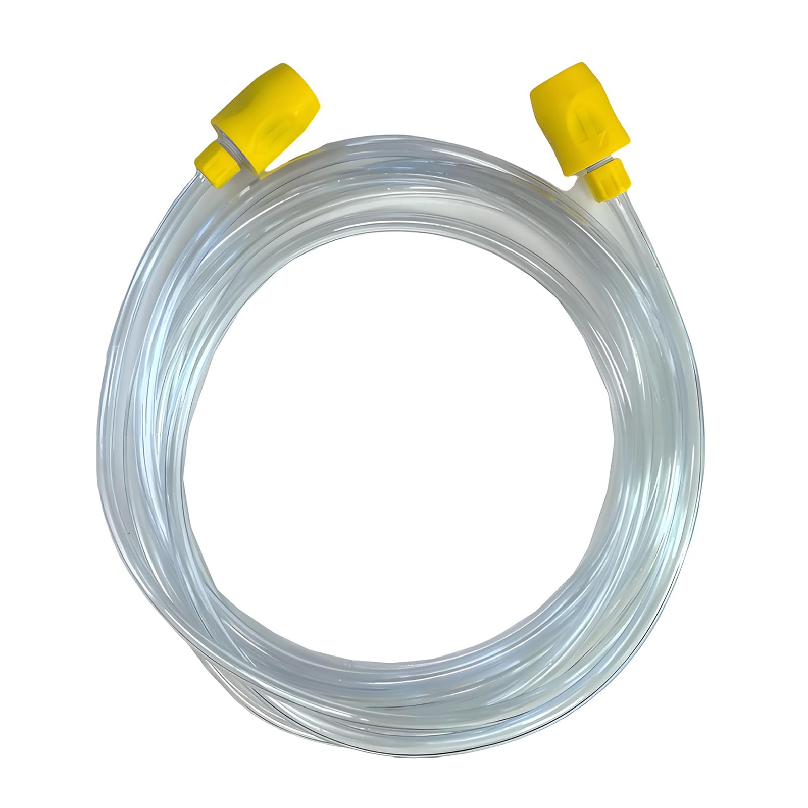 Kaeltsyn Flexible Clear PVC Suction Hose with Yellow Connector 2.5m for Carpet High Pressure Vacuum Accessories Replacement Tube PVC Vacuum