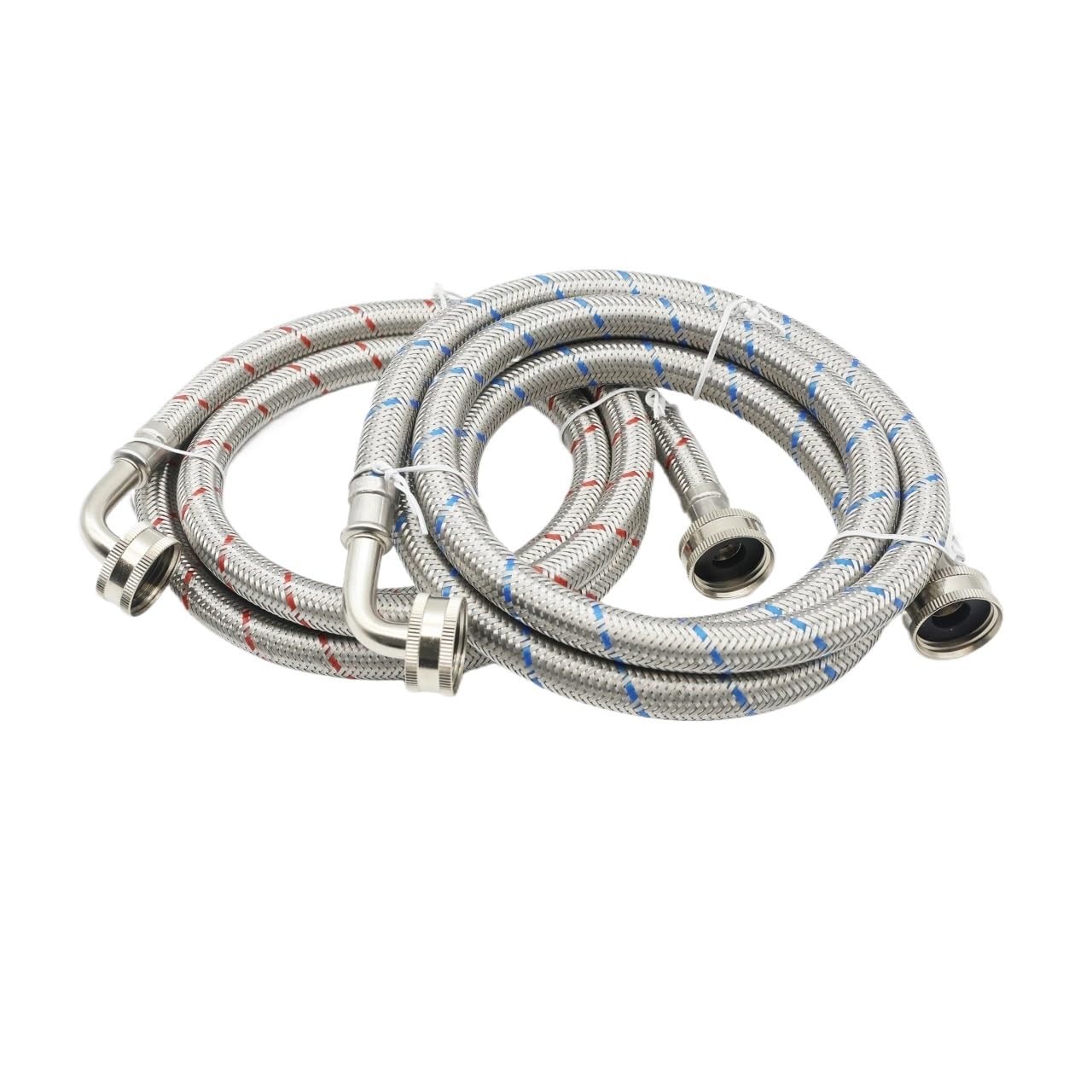 KING SMART 6 FT 90 Degree Elbow Washing Machine Hose; Premium SS Braided; Burst Proof For Hot And Cold Water Supply Lines; 81023(6 feet)