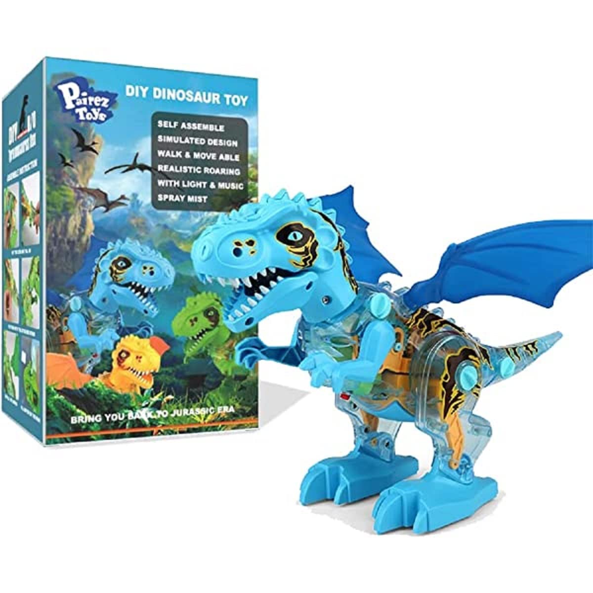 AMAFLIP DIY Take Apart Dinosaur with Smoke Spray Feature Battery Operated Light and Sound Toys for Kids Dino Toy for Toddlers Birthday Gift - Battery Included (Pack of 1)(Multi Color) (B0C3BF1LQW) Amazon Price History, Amazon Price Tracker