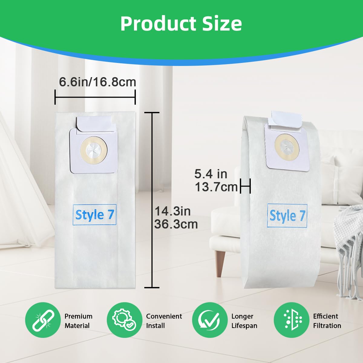Style 7 Staubsaugerbeutel – 20 Stück, Kompatibel Mit Bissell Handstaubsaugern (Teil 3522, 3545, 3550, 3554)