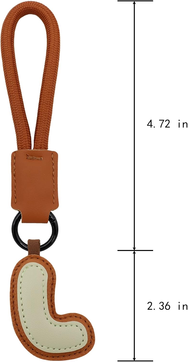 Elechobby Initial Keychain,26 Leather Alphabet Letters keychain For Women Handbag Charm Gift for Sister Besties image 3