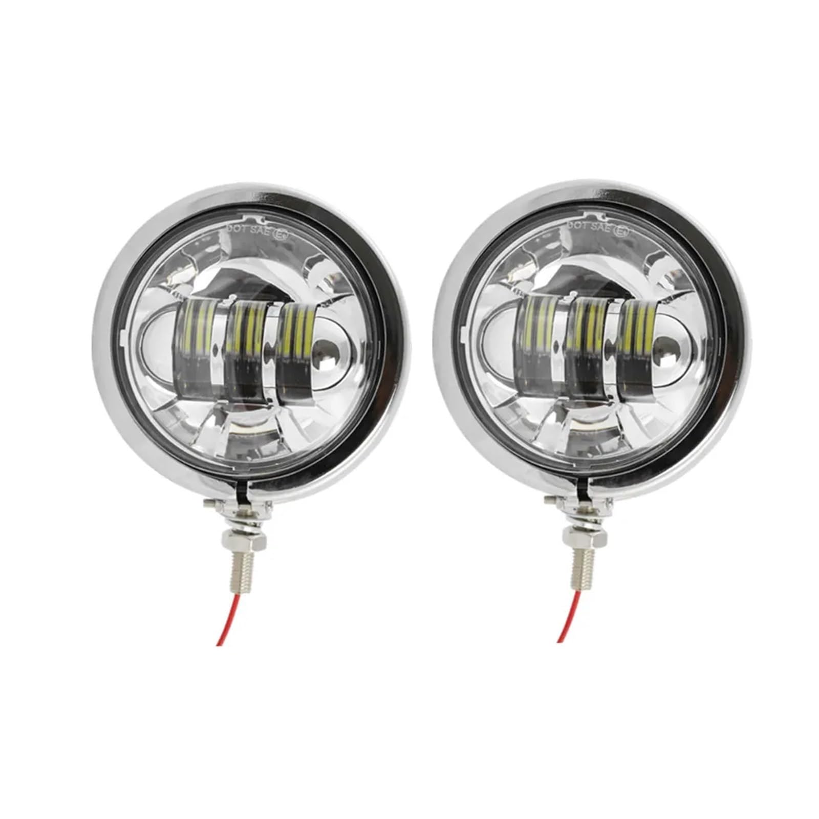 2 szt. Chrome 4,5 "reflektor motocyklowy światło przeciwmgielne pokrywa zewnętrzna obudowa wspornika wykończeniowego kompatybilna z FLS, FLSTC, FLSTF FLS(Silver)
