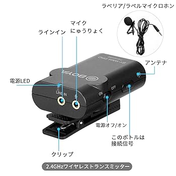 BOYA BY-WM4 PRO K4-2.4GHzワイヤレスピンマイクシステム ステレオ/モノラルモード切替 カメラマイク 内蔵マイク/外部マイク Amazon | 【技適マーク認証】BOYA BY-WM4 PRO K4-2.4GHz