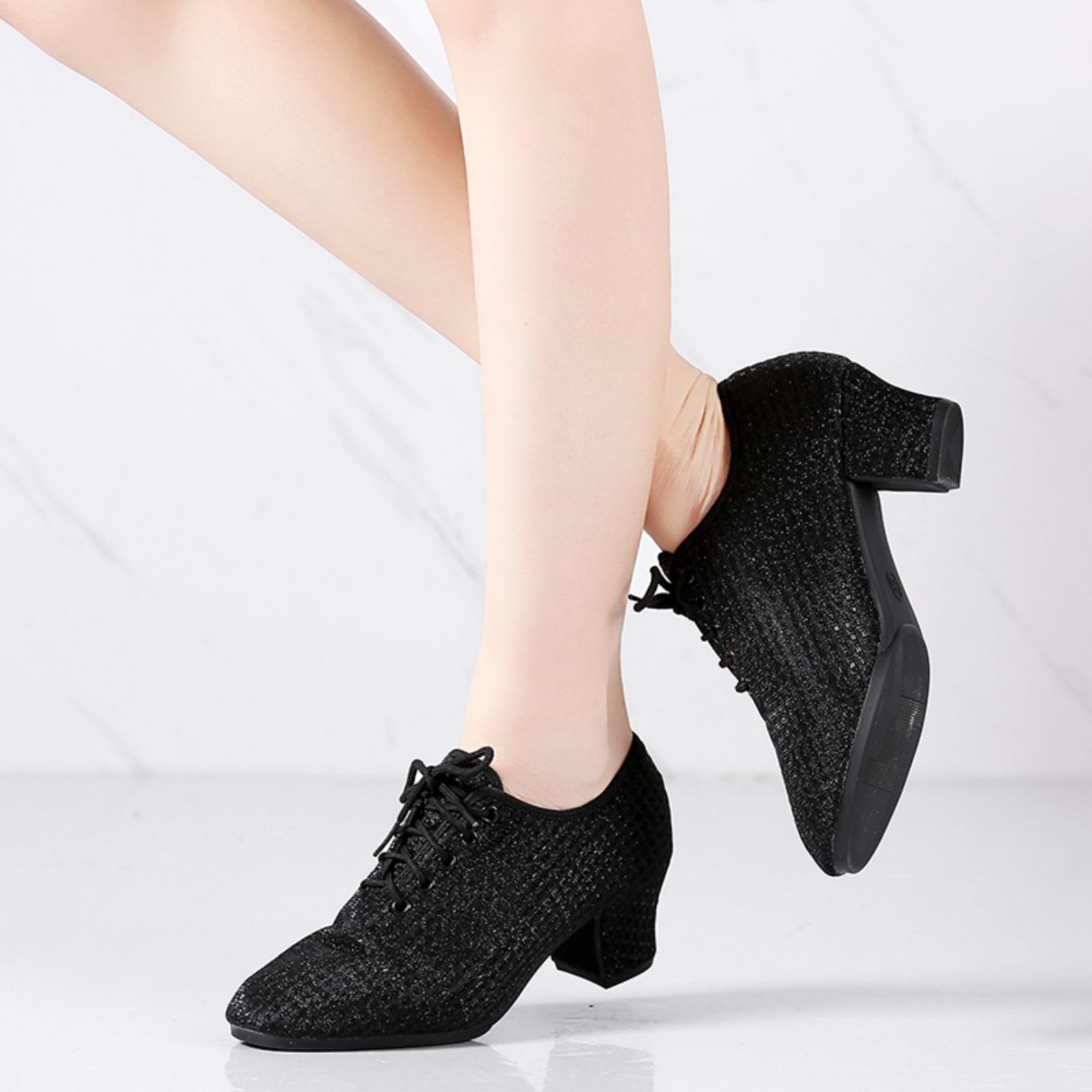 Zapatos de Baile Latino Mujer Cerrados con Cordones Zapatos de Baile de salón Zapatos Práctica Baile Mujer de Salón Salsa Tango,LHD-301