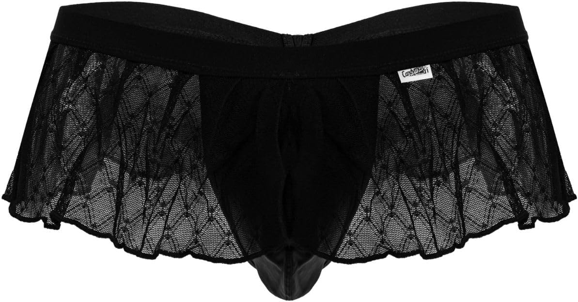 Candyman 99792 Mesh Garter Thongs Black
