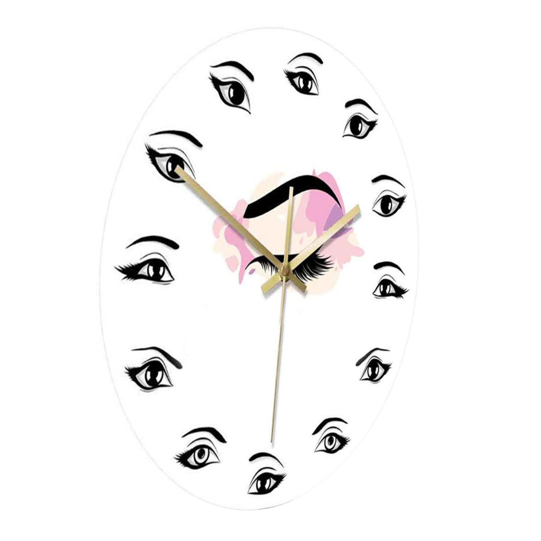 Horloge murale moderne au mouvement précis et silencieux en PU cils