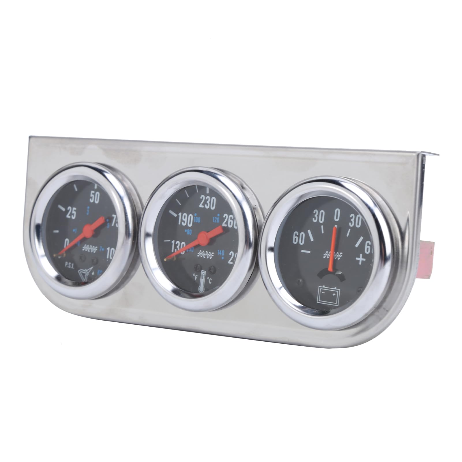 Misuratore di Pressione Dell'olio e Temperatura Dell'acqua, Misuratore 3 in 1 per Veicoli a Benzina 12V con Retroilluminazione, Installazione Semplice