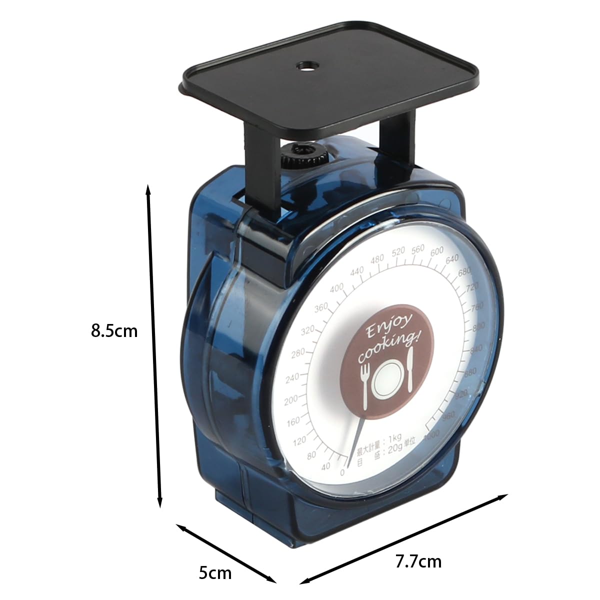 Mini Bilancia da Cucina Meccanica da 1 kg di capacità, Bilancia per la Cottura degli Alimenti per Uso Domestico, misurazione di precisione, quadrante di Facile Lettura, Design Manuale