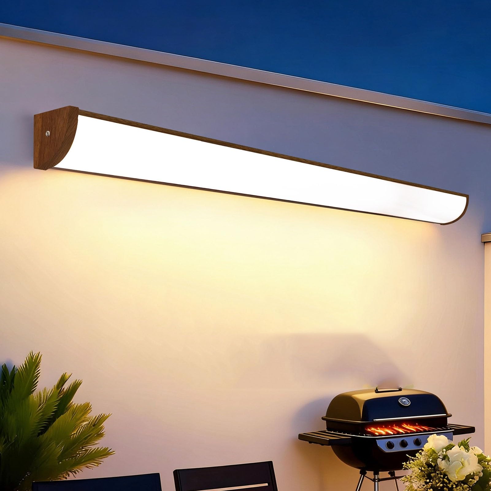 Apliques LED De Exterior, Luz Exterior Alargada, Lámpara Impermeable IP65 para Porche O Puerta Principal, Iluminación Exterior Súper Brillante(Warm White,20W(AC220V))