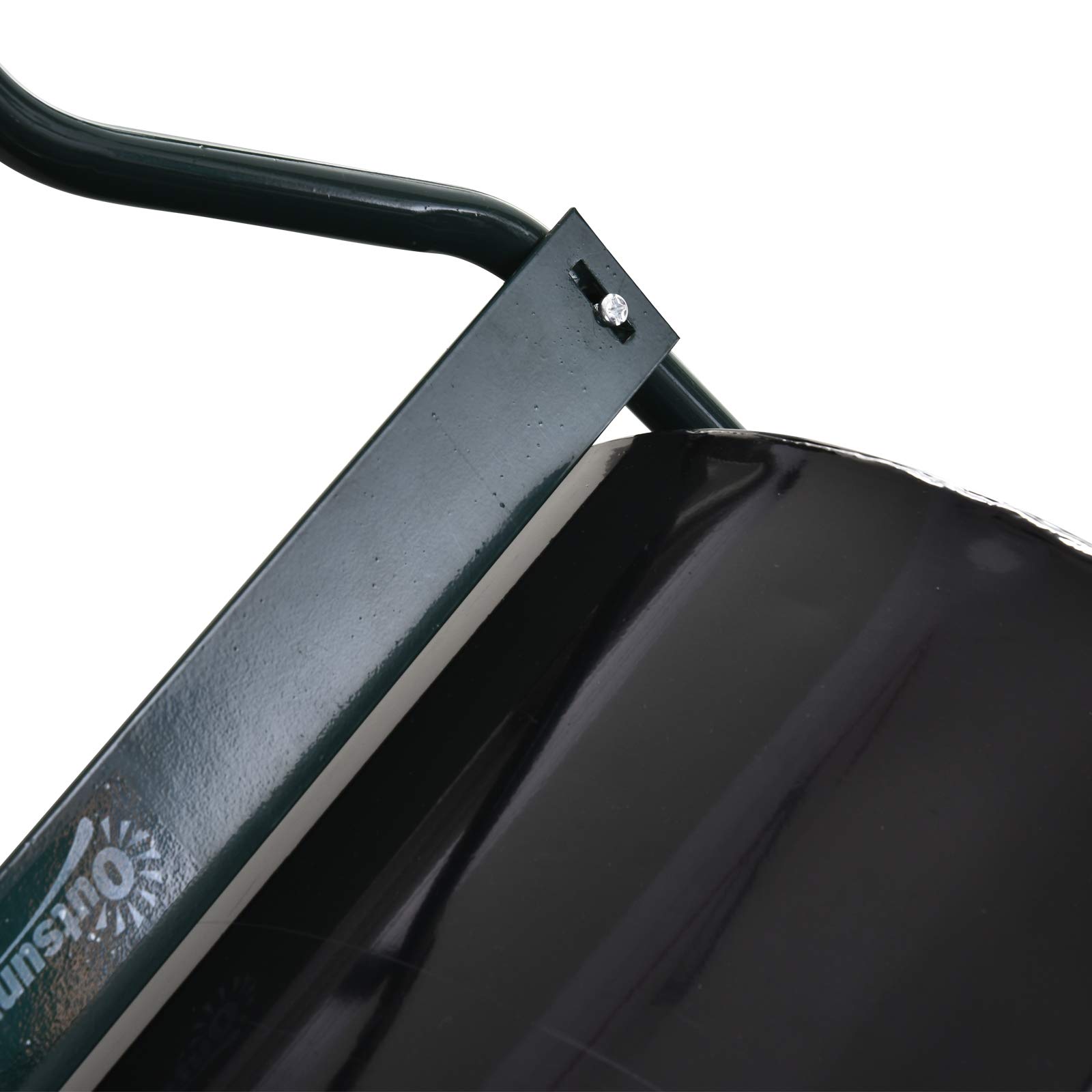 Outsunny Rullo da Giardino in Metallo Impermeabile Nero, Serbatoio Fino 60 Litri (Acqua o Sabbia), 57x40x123cm
