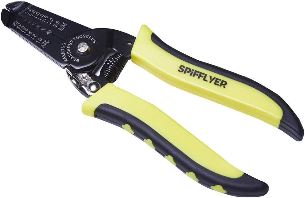Spifflyer 7" Wire Stripper Pliers Cable Stripping Tool With Cutters, 10-22AWG