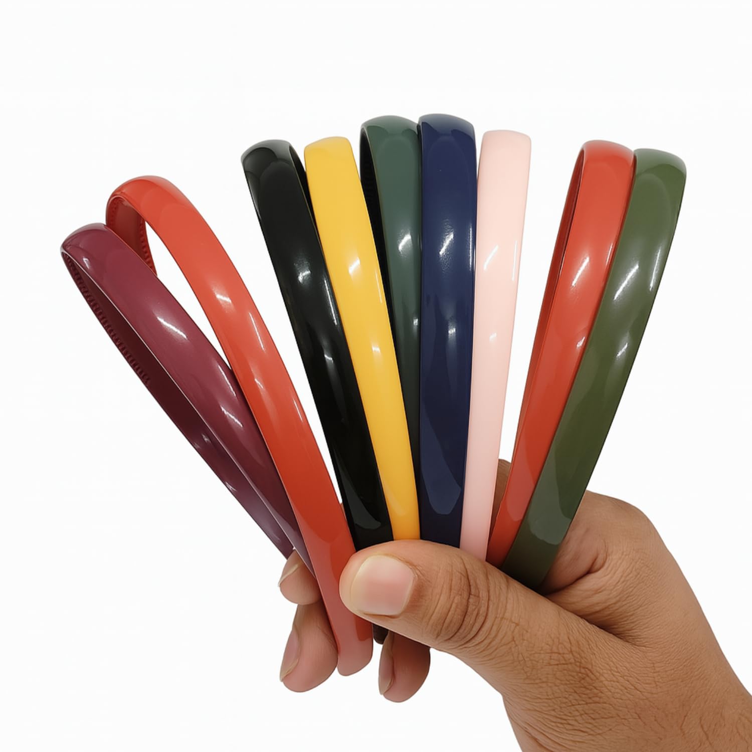 Plastic Headbands with Teeth – Pack of 12 Glossy Hair Bands for Women, Girls, Teens & Kids – 1.5cm Wide Durable, Lightweight, Non-Slip Hair Accessories-image-43