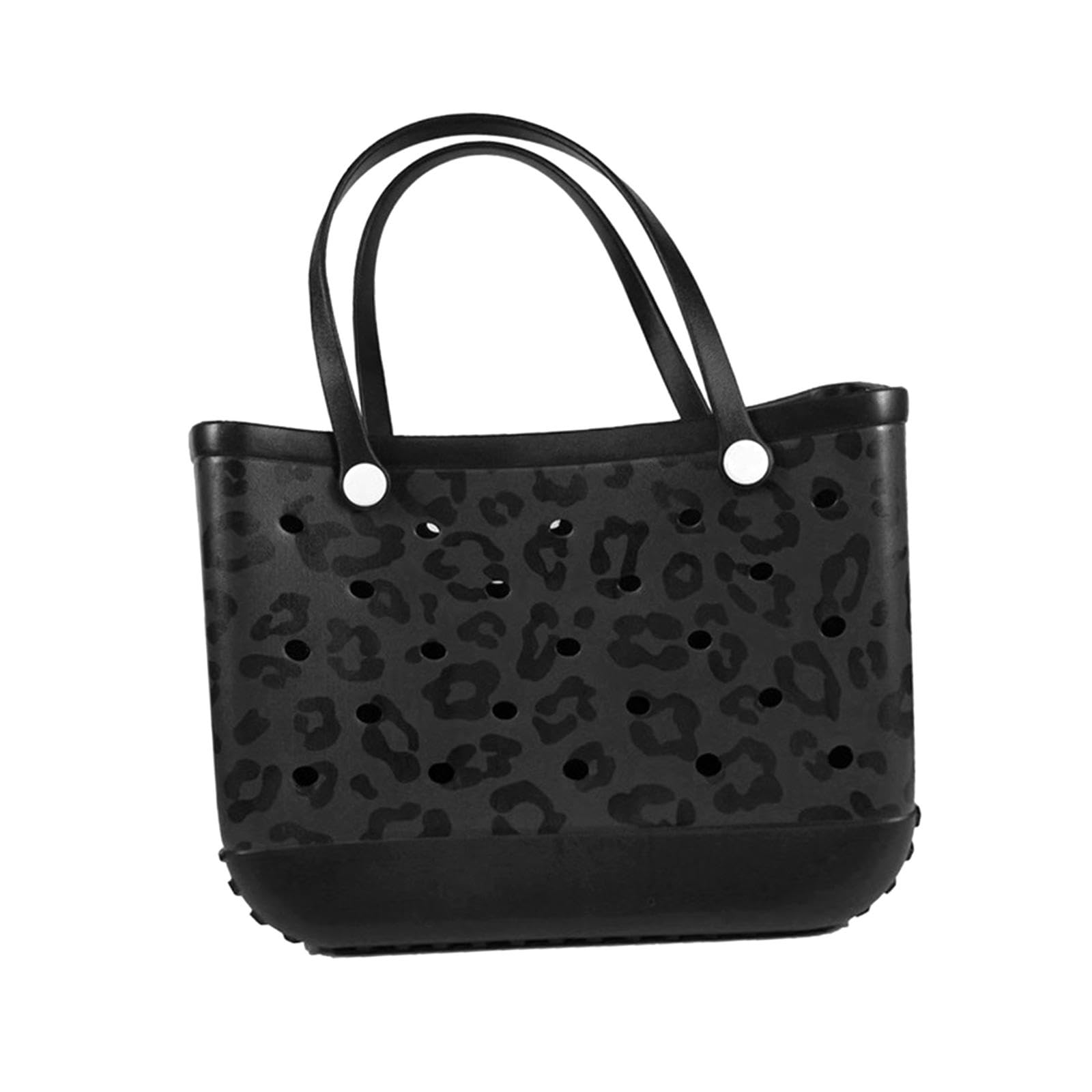 Washable Tote Bag Fashion with Hole Waterproof Travel Bag Summer Beach Pouch Black-image-34