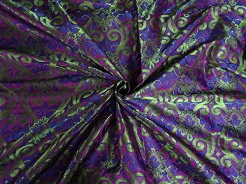 Tissu brocart ombré bleu roi pour couture de robe de poupée et loisirs