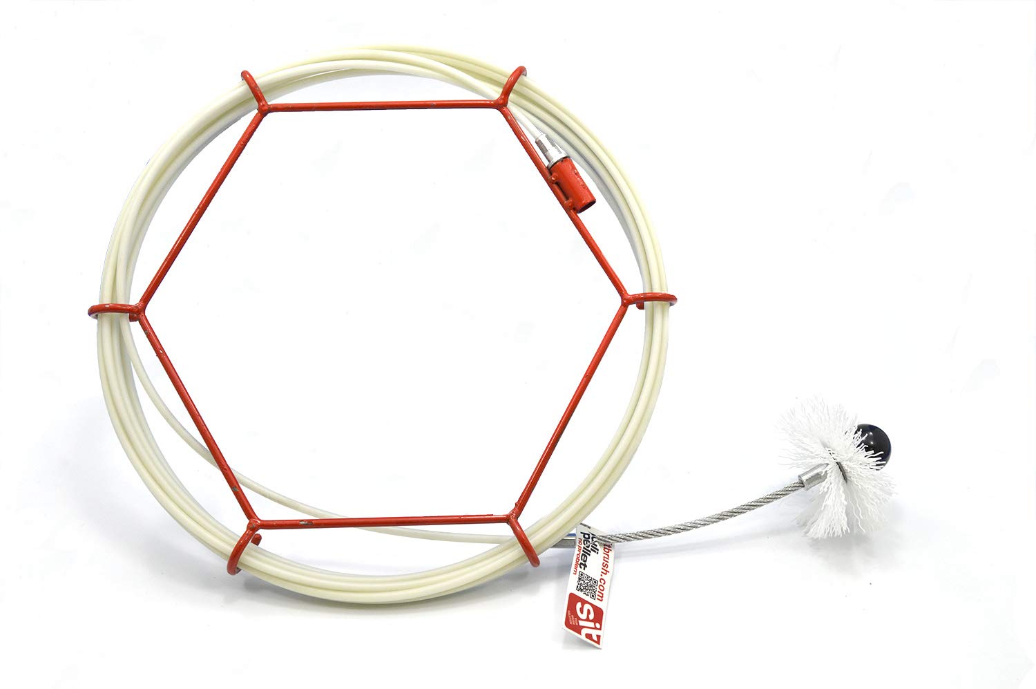 Pyro Feu 862458 Limpiador mecánico Pulipellet para tuberías de estufa 10 m, Blanco