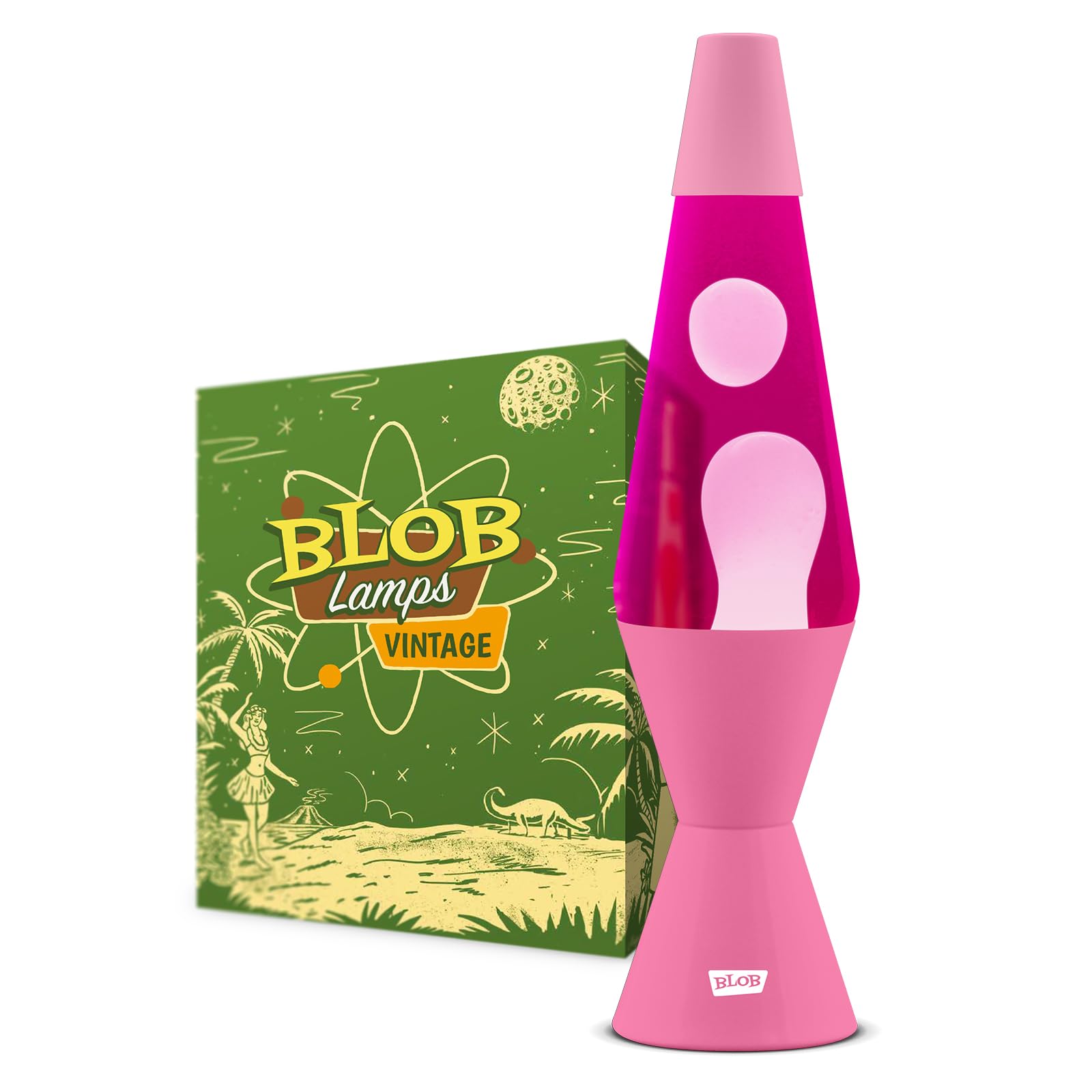 Blob Lamps White/Pink Blob Lamps® Liquid Motion Vintage Metal Base & Cap 14.5” Mood Lamp