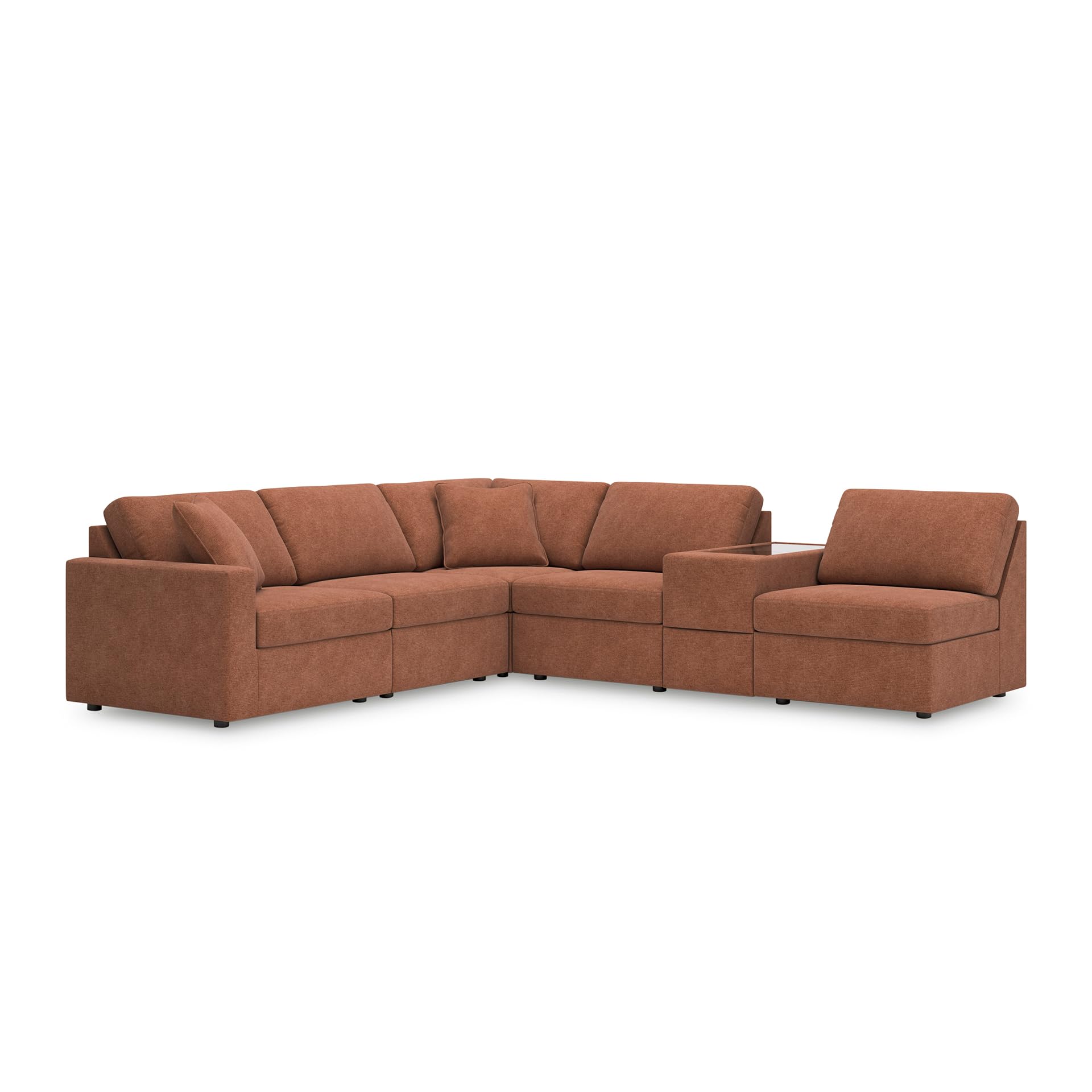Signature Design by Ashley Modular Sectional, 6-Piece Spice Orange Couch