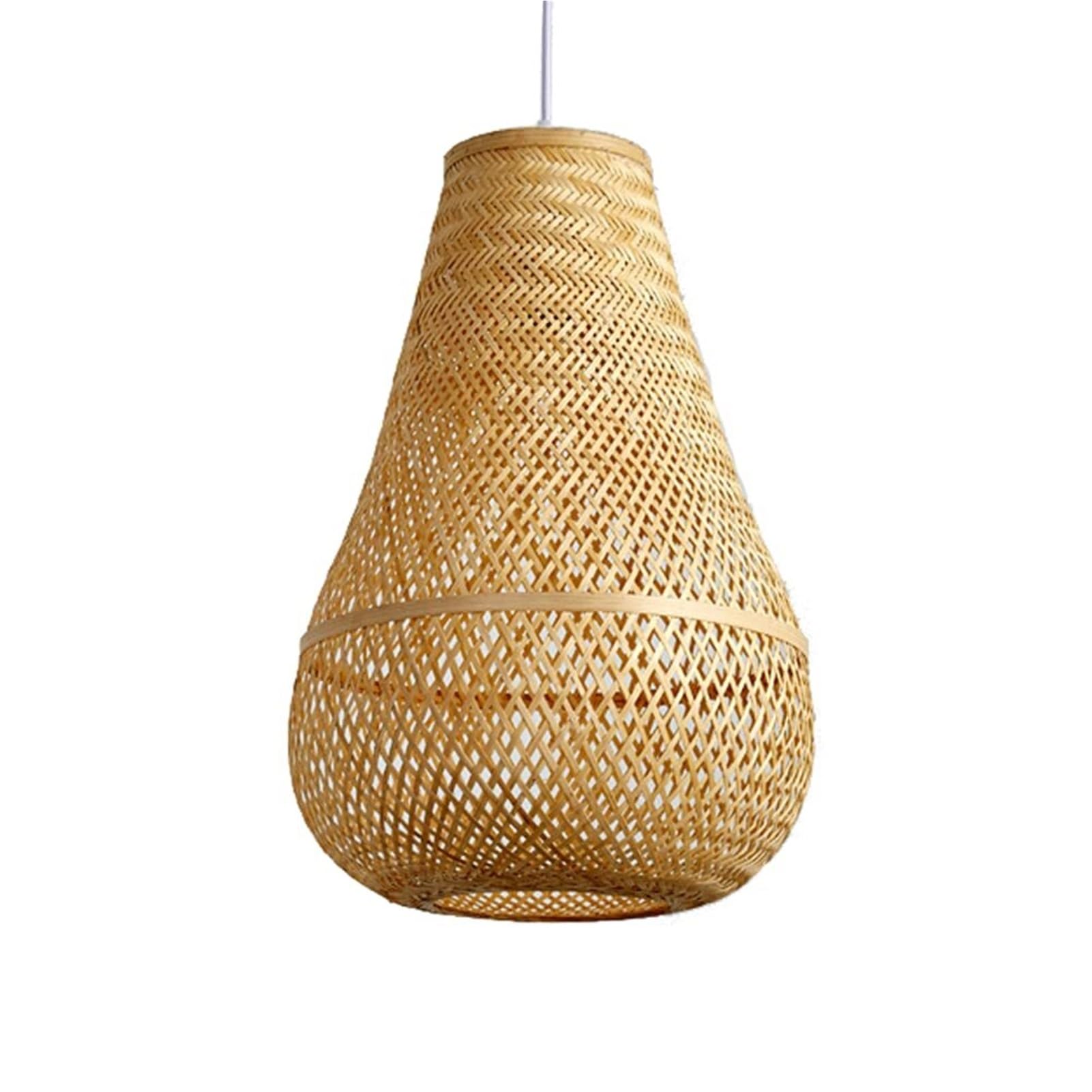 KBUUKYYXouy Handmade Weave Art Light Bohemian Basket Pendant Lamp Pastoral Hanging Lighting Natural Indoor Chandelier for Kitchen Island Rustic Bedroom Bedside