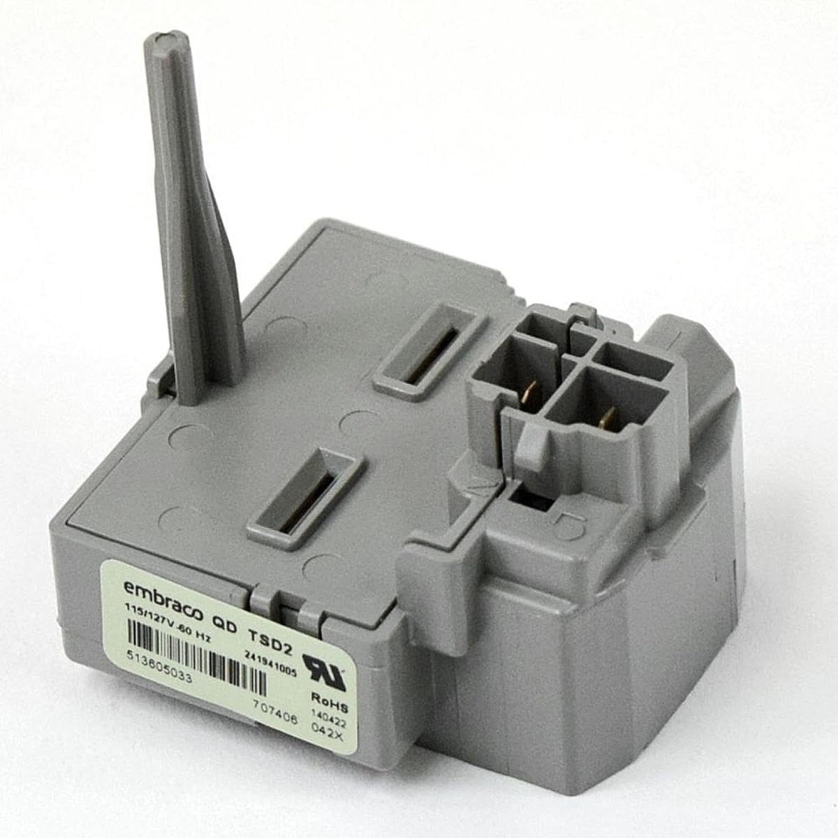 Refrirator Compressor Start Relay Replaces for Frigidaire Refrigerators FTHD18P4KW8 FTHD18P4KWB FTMD18P4TD2 LFHT1513LBA LFHT1513LBB LFHT1513LBD LFHT1513LWB LFHT1513LWC LFHT1713LBB LFHT1713LBZ
