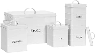 Harbour Housewares Metal Kitchen Canisters Se...,