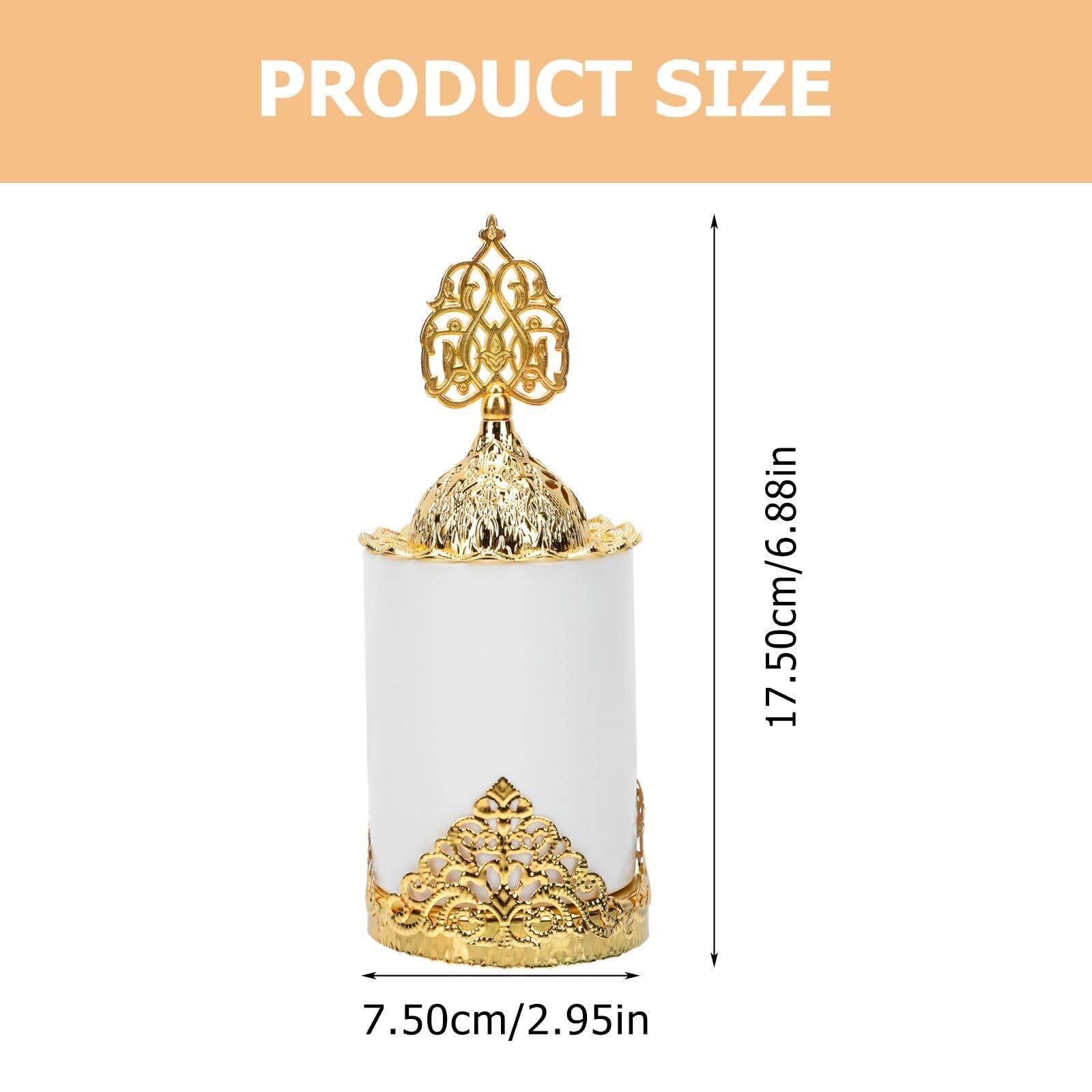 Porta incenso in ceramica – Bianco opaco – Censire arabo mediorientale – Base aromaterapia da scrivania per decorazione soggiorno