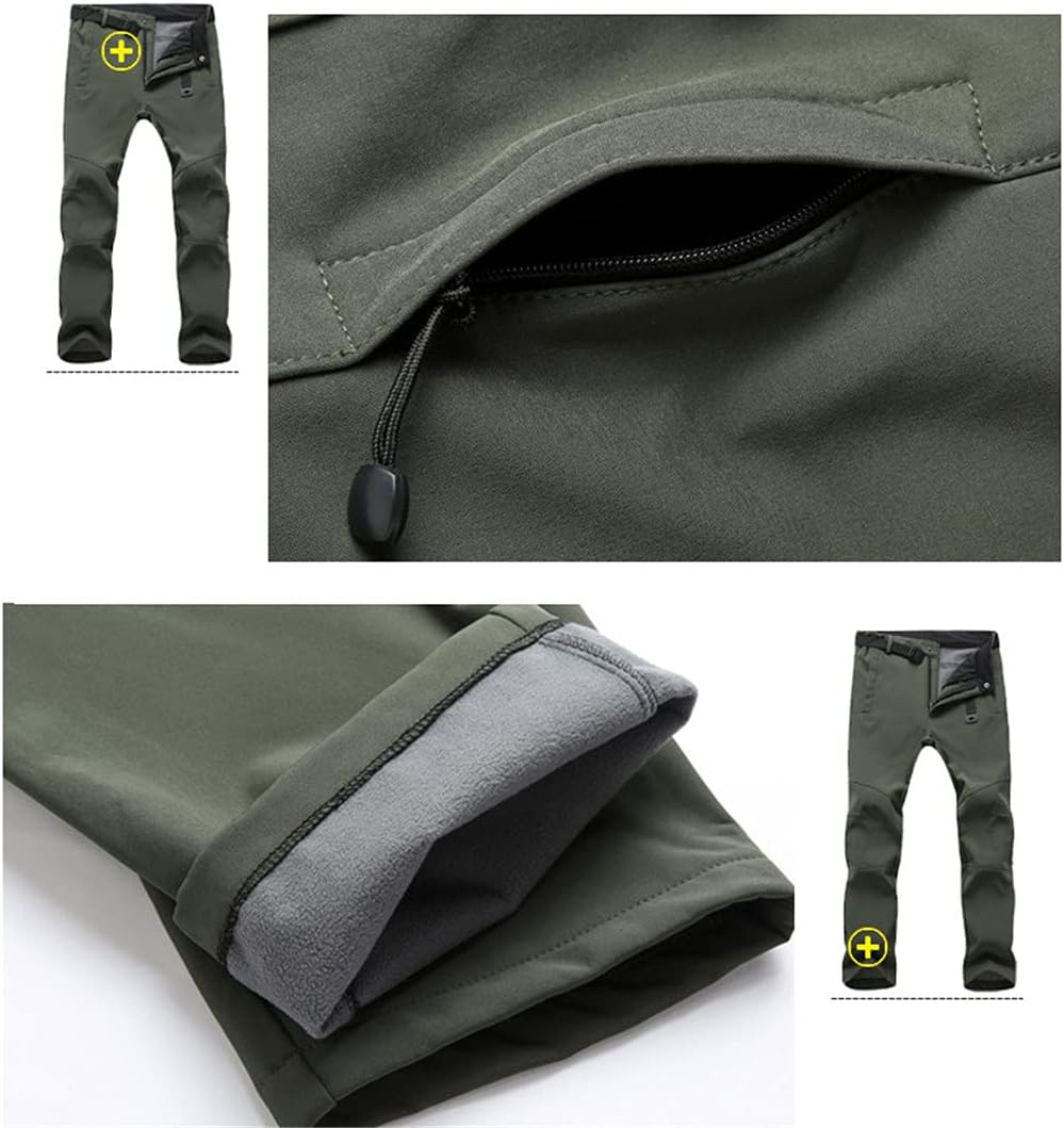 Warm Winter Men Soft Pants Travel Waterproof Outdoor Camping&Hiking Pants Fleece Windproof Skiing Trousers