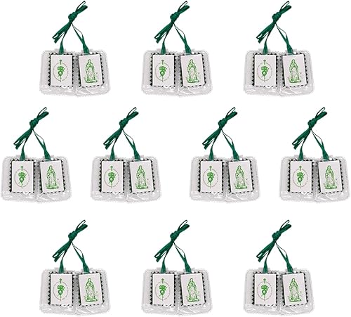 Escapulario Verde Inmaculado Corazón de María Ruega por Nosotros ahora y en la Hora de Nuestra Muerte Sanación y Conversiones Gran Regalo