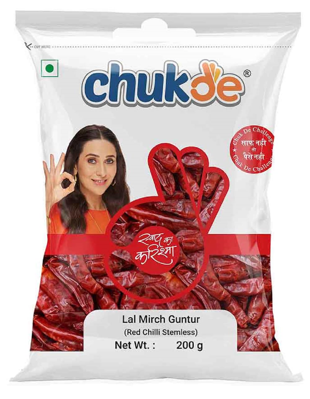 Chukde - Lal Mirch Sabut Guntur - Chilli Stemless Whole - Fresh Chilli Peppers, Perfect for Cooking and Flavoring - No Additives or Preservatives - Whole Spices - 200 Gm (B0CBVMZJGM) Amazon Price History, Amazon Price Tracker