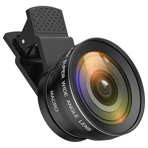 AMIR Phone Camera Lens Kit, 2026 New 0.45X Super Wide Angle Lens (140°) with 12.5X Macro Lens, 2-in-1 Clip-On Universal Lens Compatible with iPhone 15/14/13/12, Samsung Galaxy S and Most Smart Phones