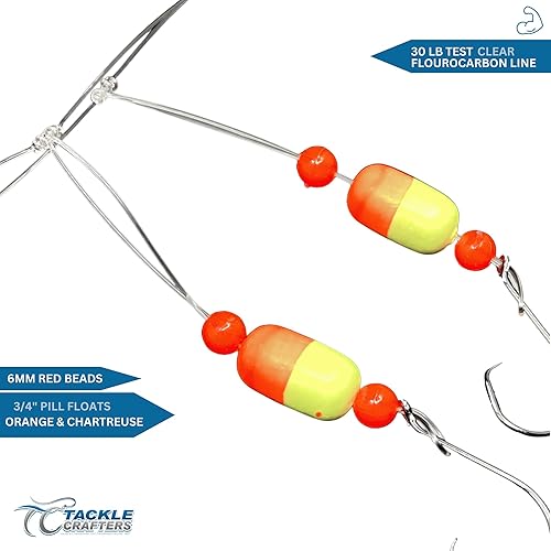 Miniatura 4 de Pompano Ultimate Surf Fishing Rig Fluorocarbon Fishing Leaders Circle Hook