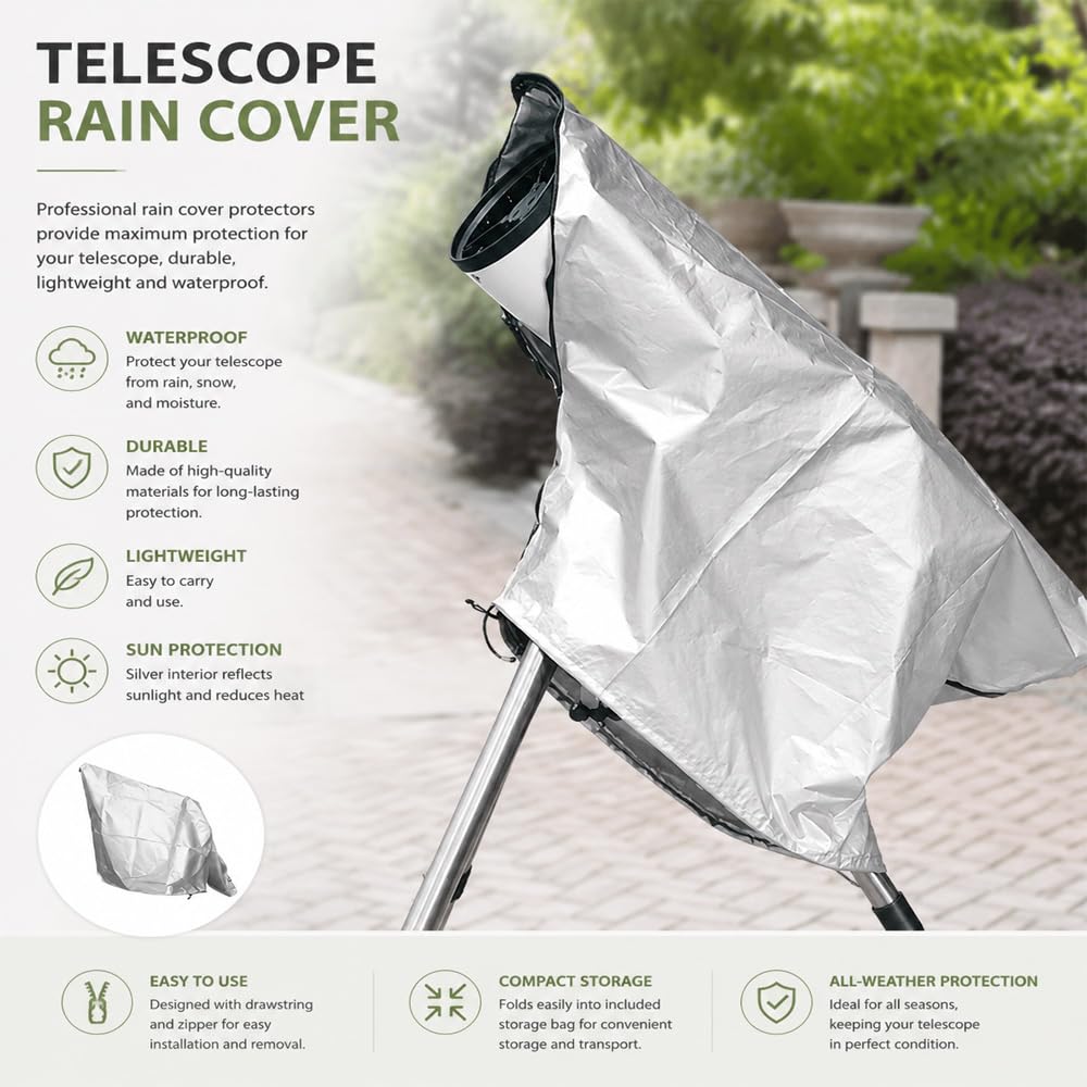 Couverture de Télescope Imperméable pour Explore Scientific FirstLight AR80/640 AZ 2017–2026,420D Housse télescope Coupe-Vent protège Contre Le Froid,Black