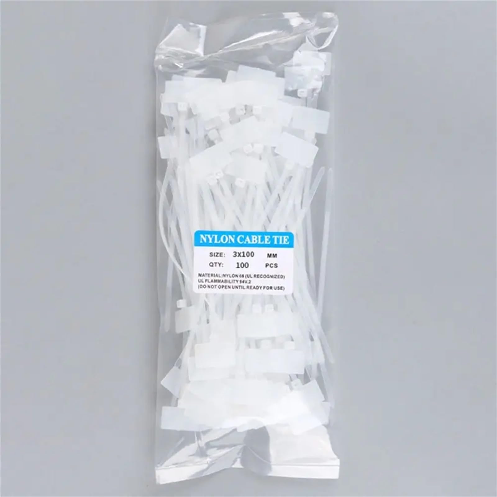 100 szt. plastikowych znaczników etykiet, siatkowych, samozaciskowych opasek zaciskowych, kolorowych, nylonowych kablowych do pomieszczeń komputerowych i zasilania(Black)