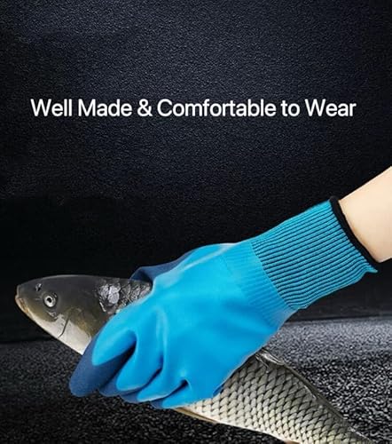 قفازات صيد السمك من الميكاكوز، قفازات صيد السمك مقاومة للماء والانزلاق والخرق، قفازات الصيد في الجليد للتعامل مع الصيد والتنظيف والصيد، اكسسوارات الصيد للنساء والرجال من قطعتين