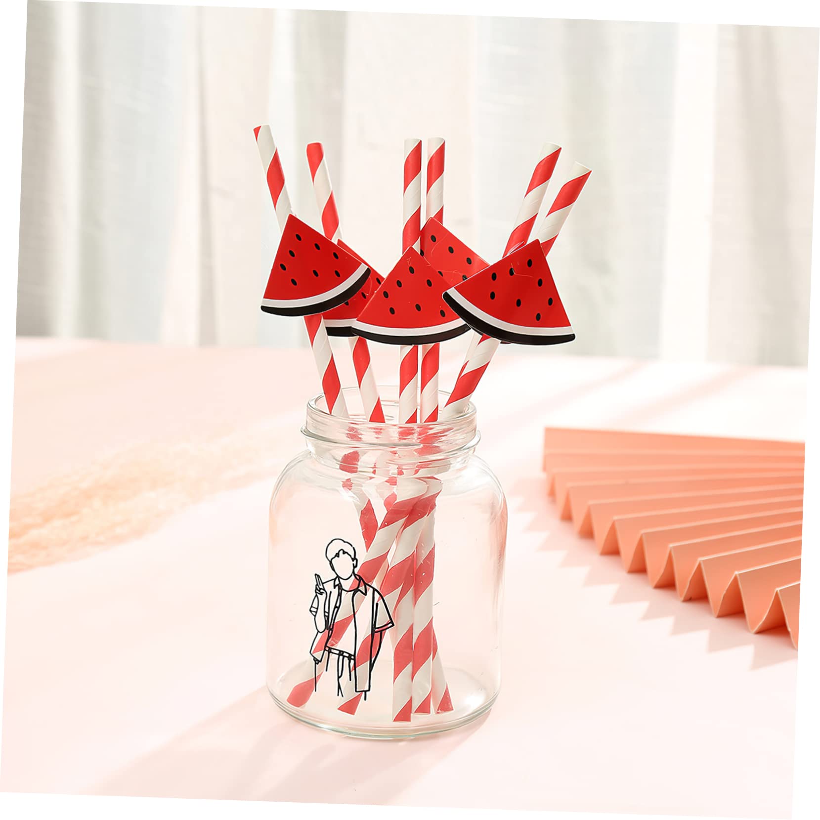 VALICLUD 3 Set Cannucce Di Anguria Decorative Per Feste Di Riutilizzabili Estive Bomboniere Compleanno Tema Spiaggia Cannucce Hawaiane Motivo Anguria Fai Da 30 pezzi * 3