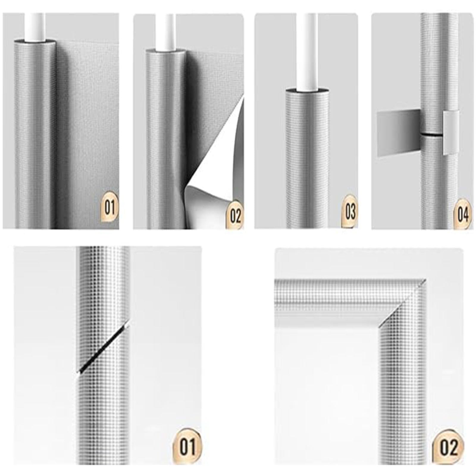 Tubo de Espuma, Fundas de Aislamiento Térmico para Tuberías Exteriores, Coquilla Aislante de Papel de Aluminio Autoadhesivo, para Coquilla Aislante Tuberías (ID) 219mm x (T) 30mm x (L) 0.9m