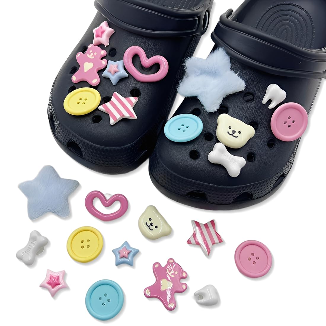 17 sztuk akcesoria do Crocs, wisiorki do butów do drewniaków, wisiorki do dekoracji butów, wisiorki do butów, kryształowe akcesoria do butów, akcesoria do butów DIY