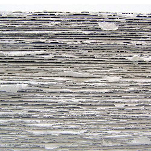 Handmade Deckle Edge Paper - 20 Sheets, 7x9 Inches, 150 GSM, Ivory White, 100% Cotton - View #5