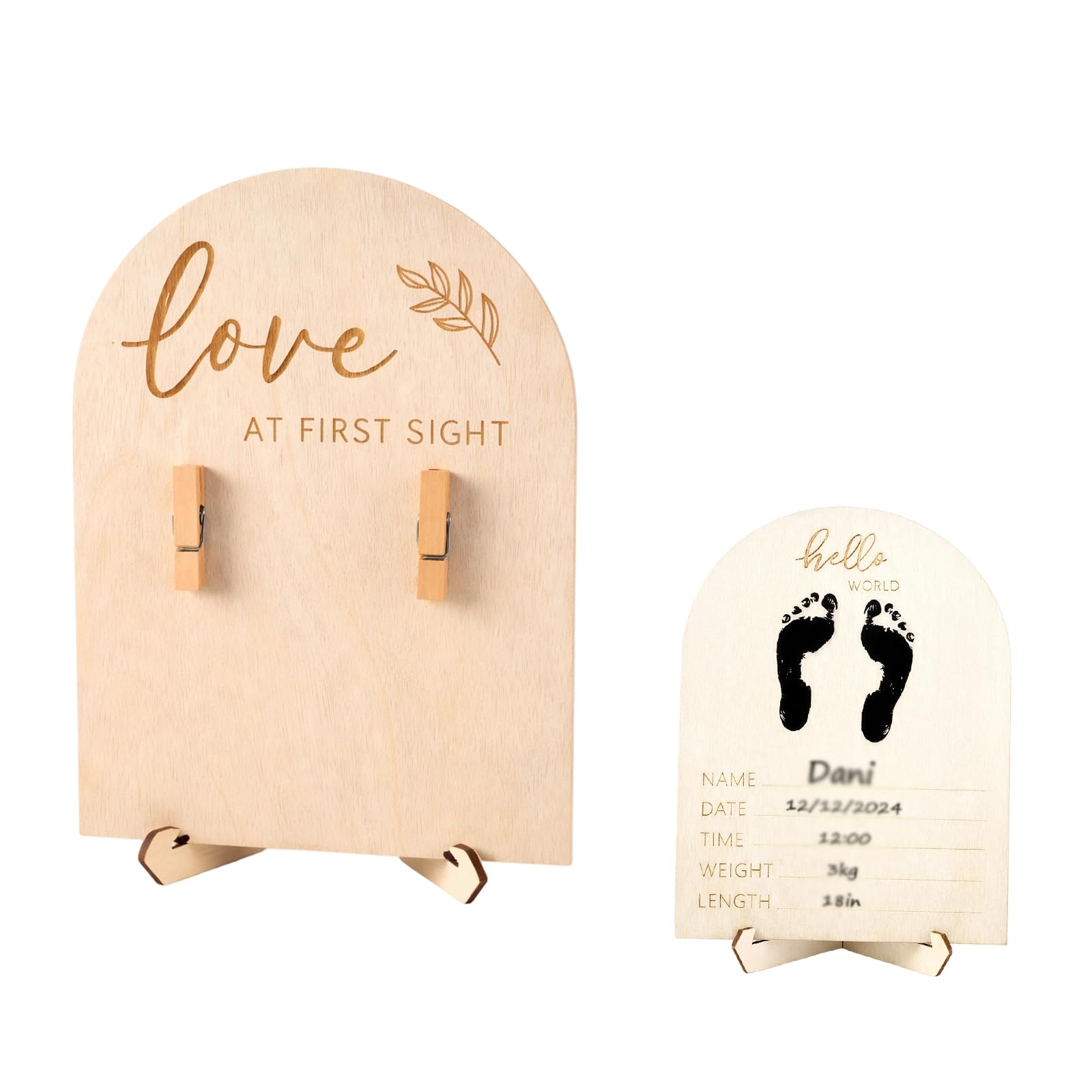 Baby Scan Photo Frames, Ultrasound Picture Frame – Wooden Baby Scan Frame with Easel & Wall Mount, Pregnancy Announcement Gift for Parents