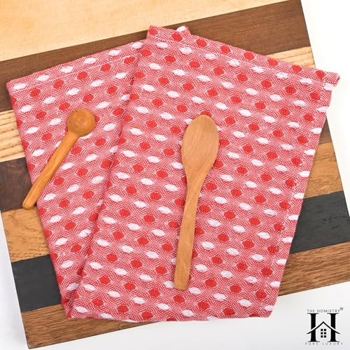 Image of HOMISTRY Cotton Kitchen Towels Pack of 4 | HOM-VIVIDTOWEL-4PK Dish Towels | Soft, Super Absorbent Tea Towels | Reusable, Machine Washable Kitchen Cleaning Cloths