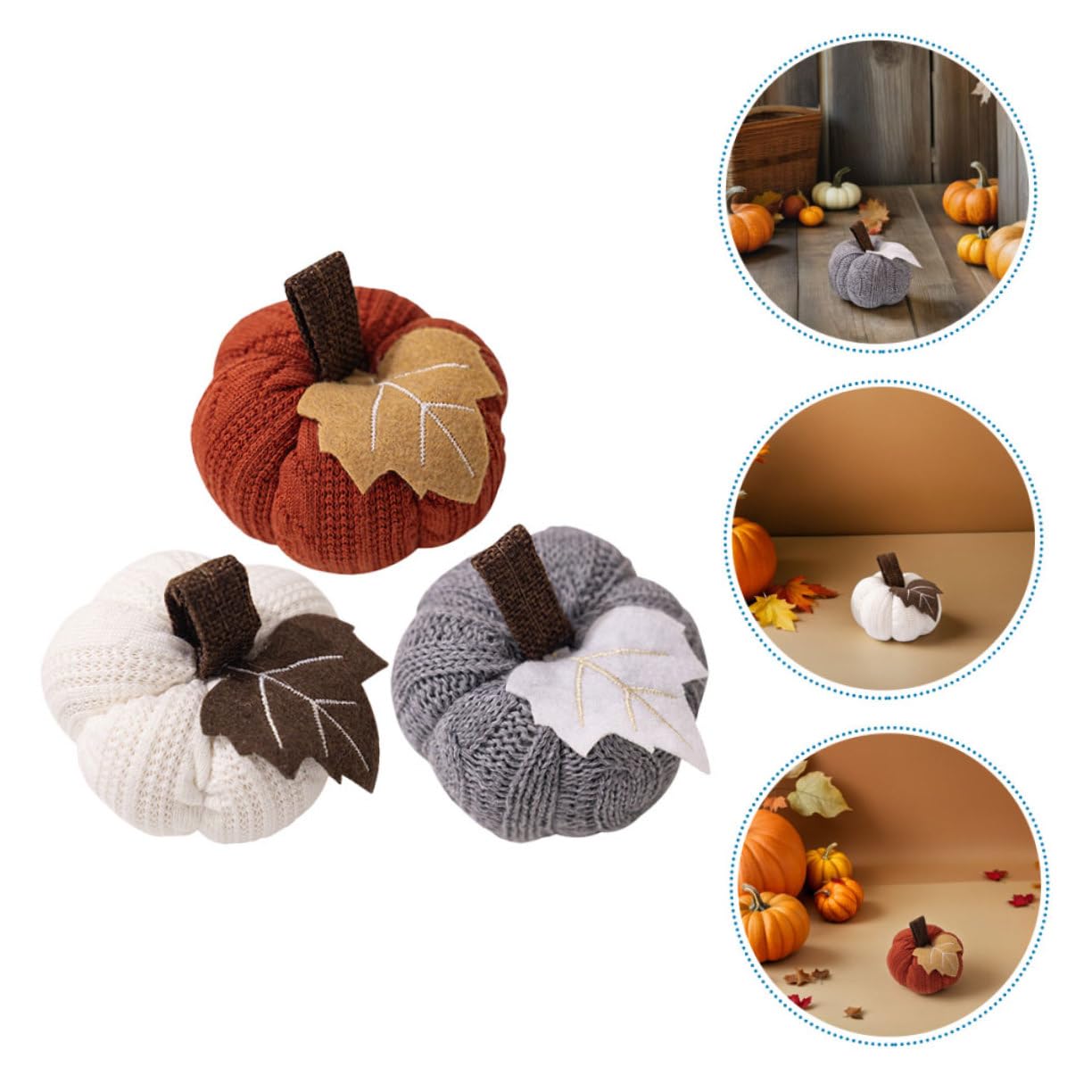 ORFOFE Herbstliche Strickkürbisse 6 Stück aus Knitting