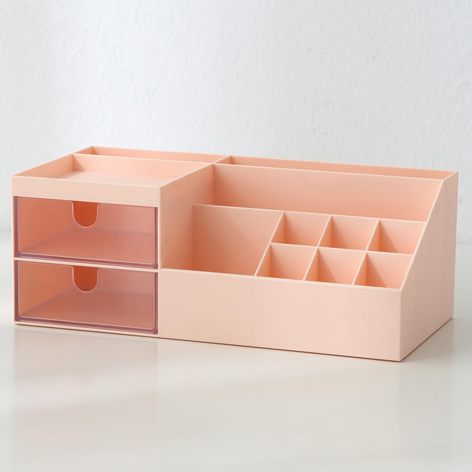 NWK Makeup Organiser Large Cosmetic Brush Holder Display Storage Box Bag Bathroom Dresser Desk Office Storage Organizer with 2 Drawers and 11 Compartments - Image 2