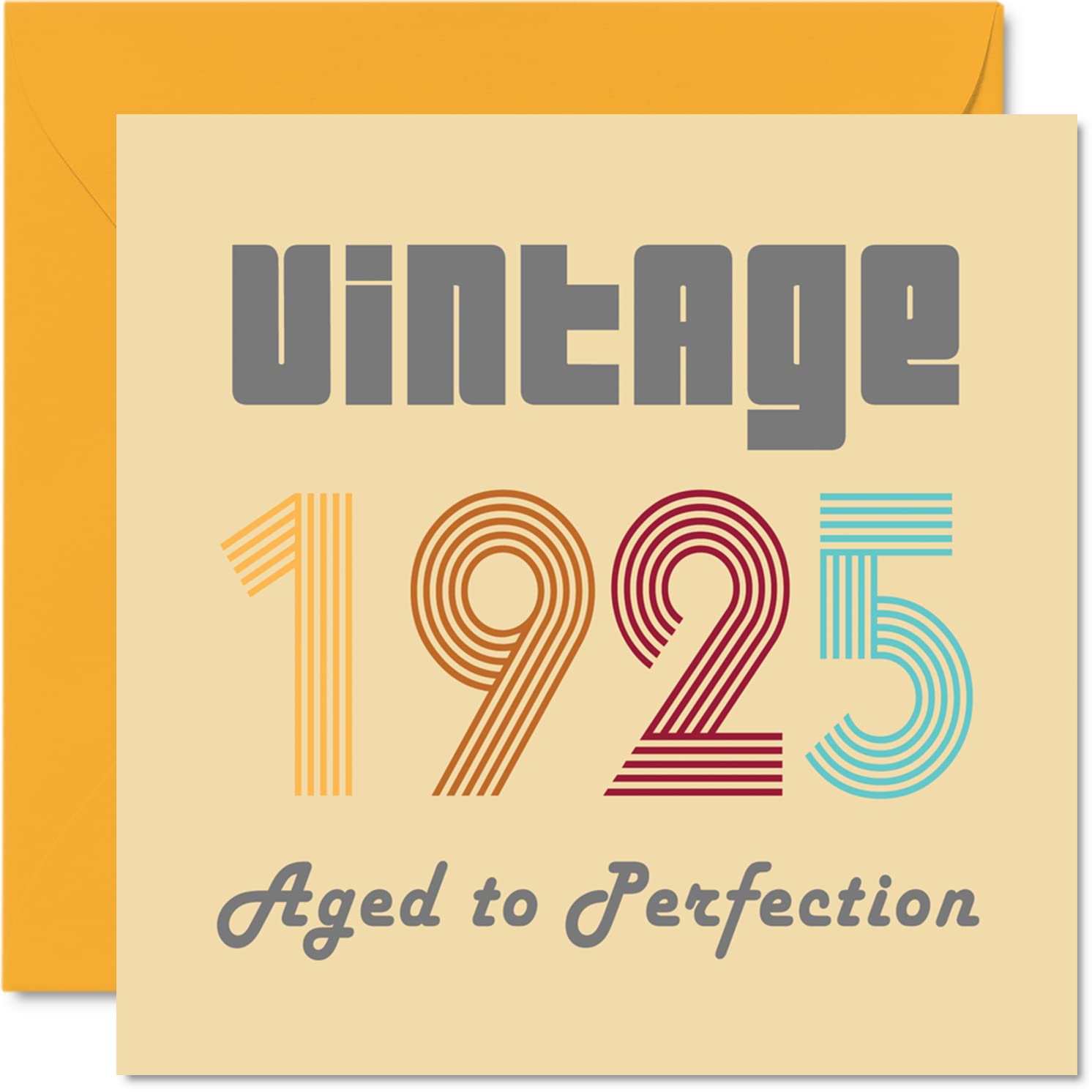 101st Birthday Cards for Men Women - Vintage 1925 Aged To Perfection - 101 Birthday Card Funny for Her Him, 145mm Greeting Cards Great Grandad Grandma Granny Nanny Nan