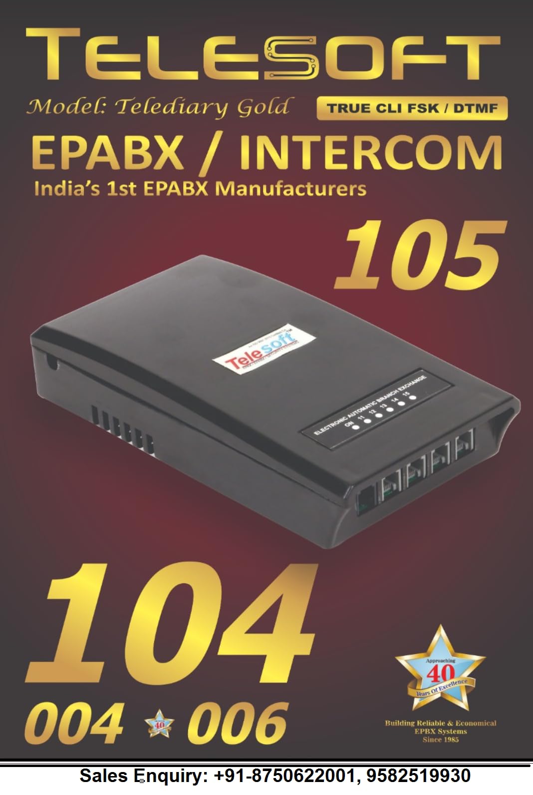 TDX-104 EPABX Intercom System, 1 CO Line, 4 Intercom Extensions, Wired Telephone Exchange for Office, Shop, Clinic, Reception, Small Business-picture-22